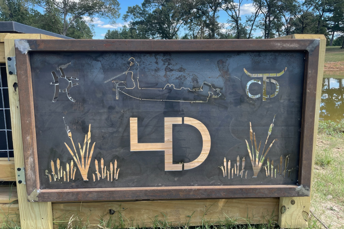 Custom metal sign with ranch brands
